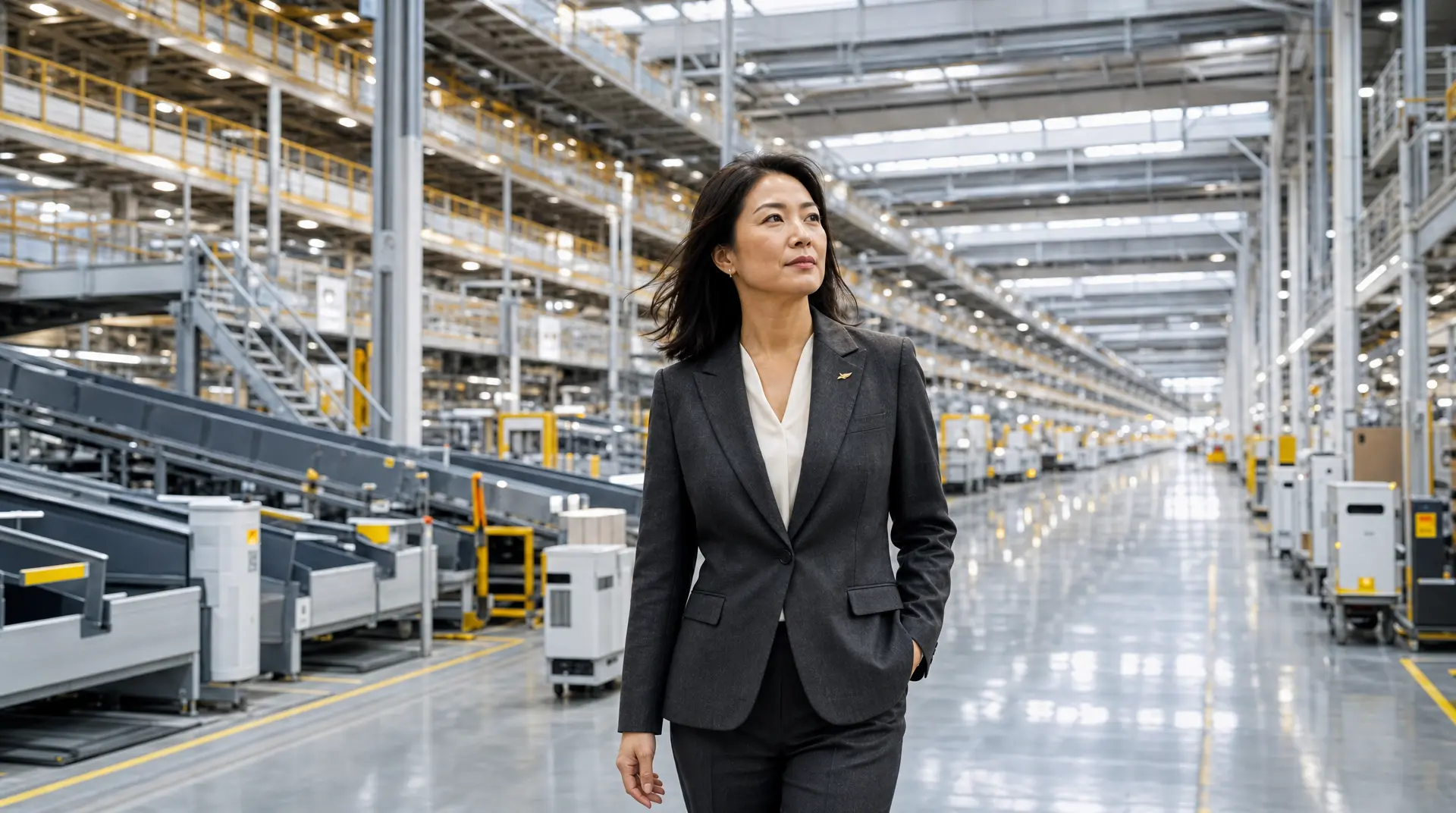 Business leader walks through a bright warehouse, reflecting digital transformation consulting and manage tech spend priorities.